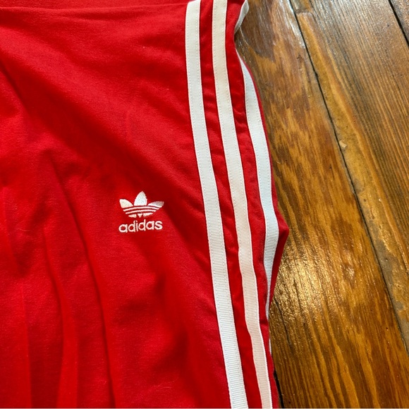 Adidas Original Stripes Compress Leggings - Red - Large - Picture 4 of 8